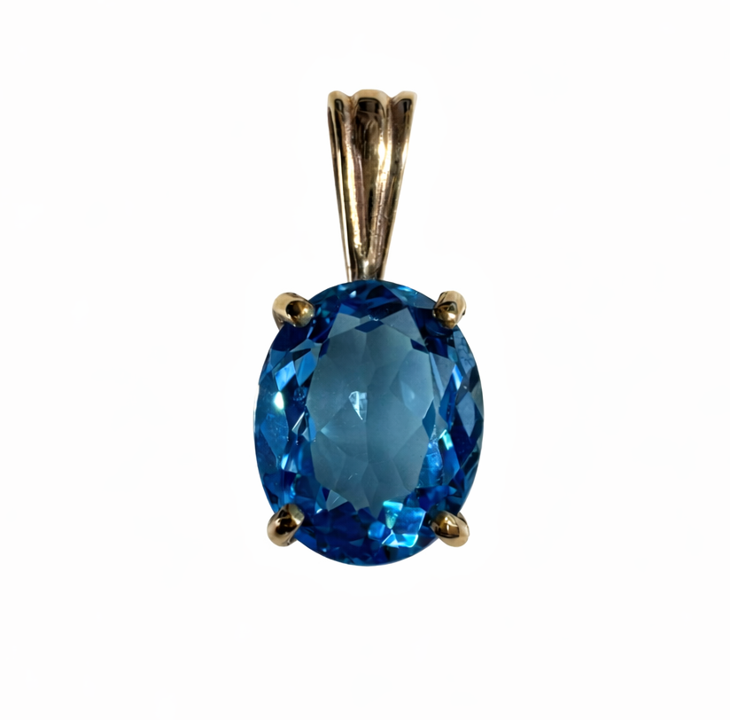 Swiss Blue Topaz Necklace Pendant