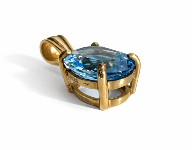 Swiss Blue Topaz Necklace Pendant