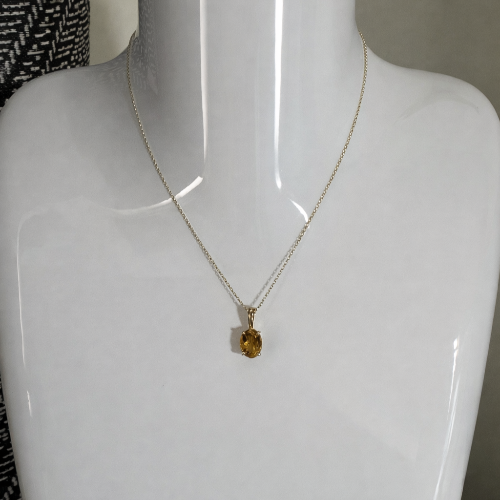 Citrine Gemstone Necklace Pendant