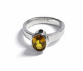 Silver Yellow Sapphire Ring
