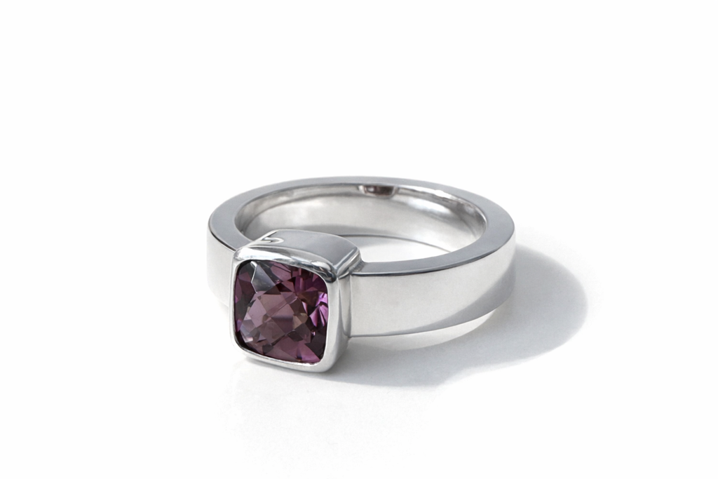Silver Pink Tourmaline Ring