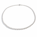 White Baroque Pearl and Silver Bead Necklace